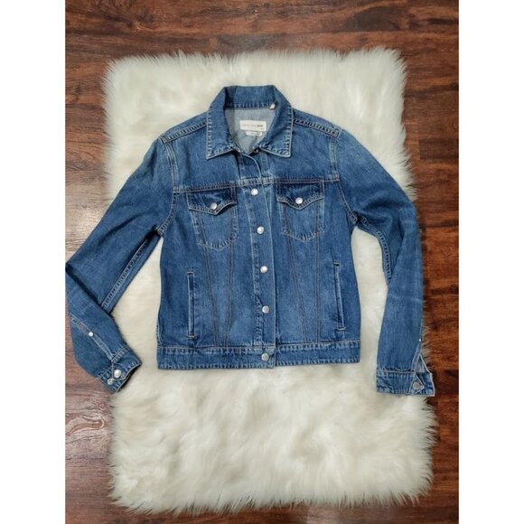 Rag & Bone 100% Cotton Long Sleeve Nico Denim Y2K Jacket Worn Indigo Size XS - Picture 2 of 10